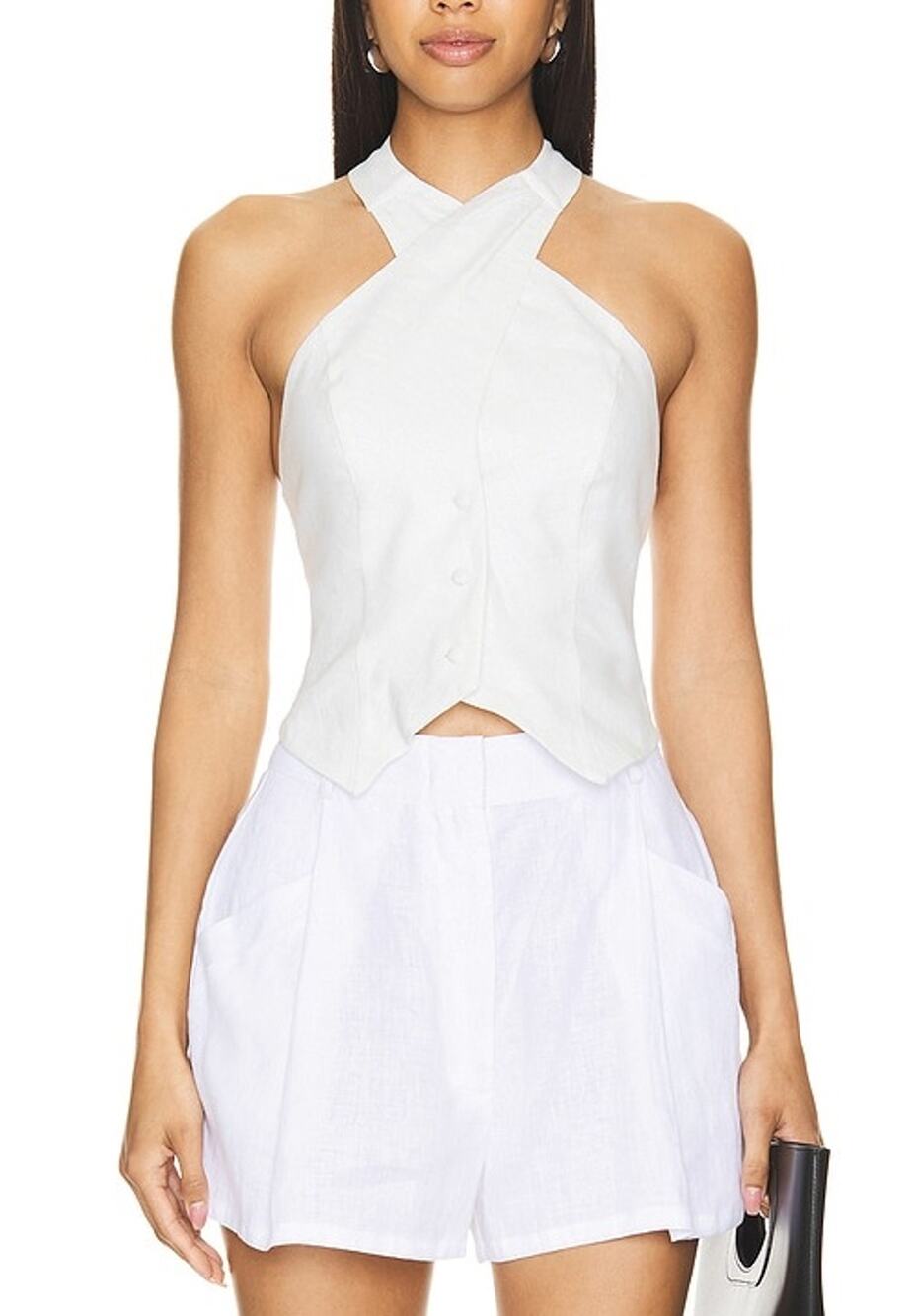 Yumi Kim Structured White Aida Halter Top Size XS